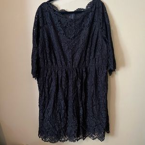 Lane Bryant Black Lace Dress w/ Zipper Back